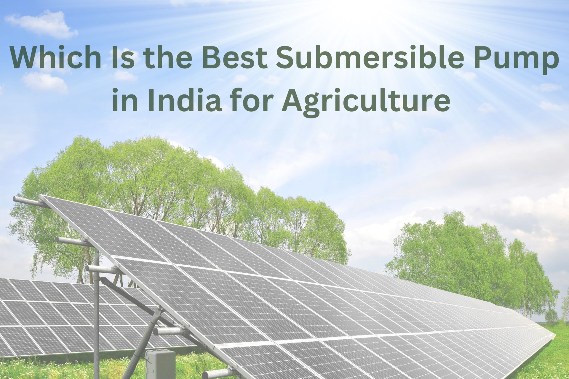 Submersible Pump in India for Agriculture